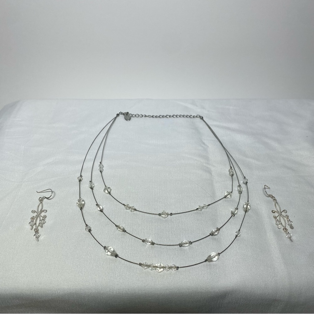 Icing Silver Necklace with Crystal Accents